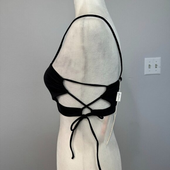 Frankies Bikinis Women's Strappy London‎ Bikini Top Side Tie Black Size Medium - Picture 7 of 9